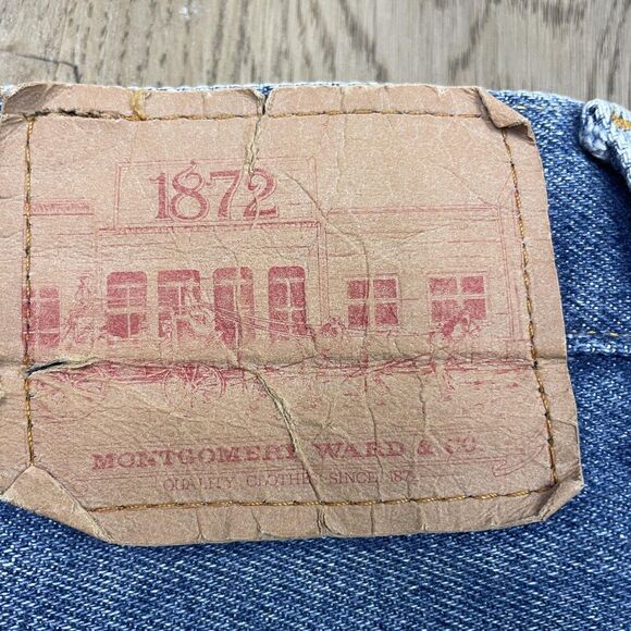 Montgomery Ward Jeans Mens 34x30 Blue Denim Straight Leg Five Pocket Cut 912 - Picture 14 of 16